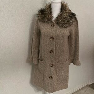 Fever Cardigan With Faux Fur Collar